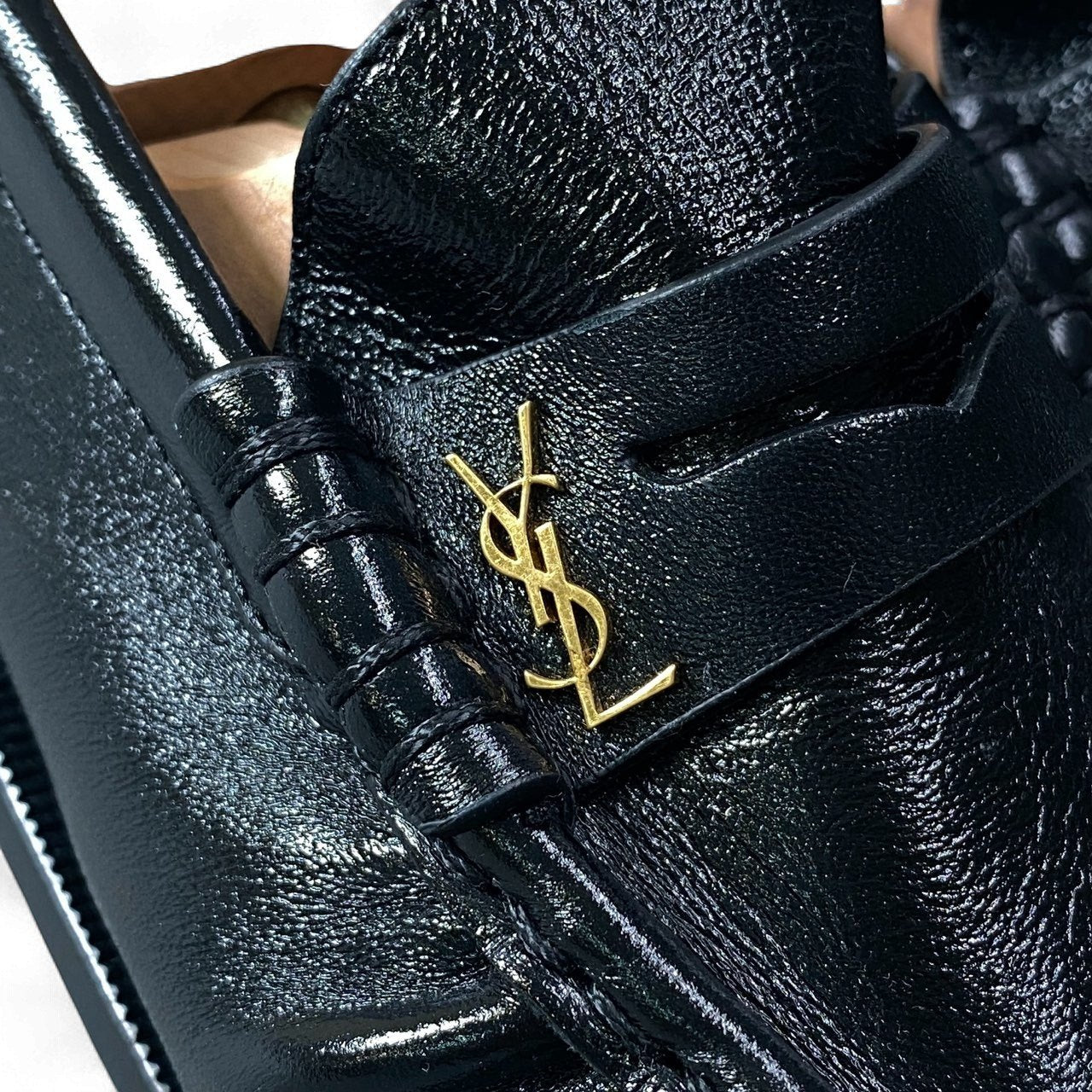 c17 【未使用】SAINT LAURENT サンローラン ル ローファー サイズ37 ブラック ソフトシャイニーレザー レディース 靴 レザーシューズk02i