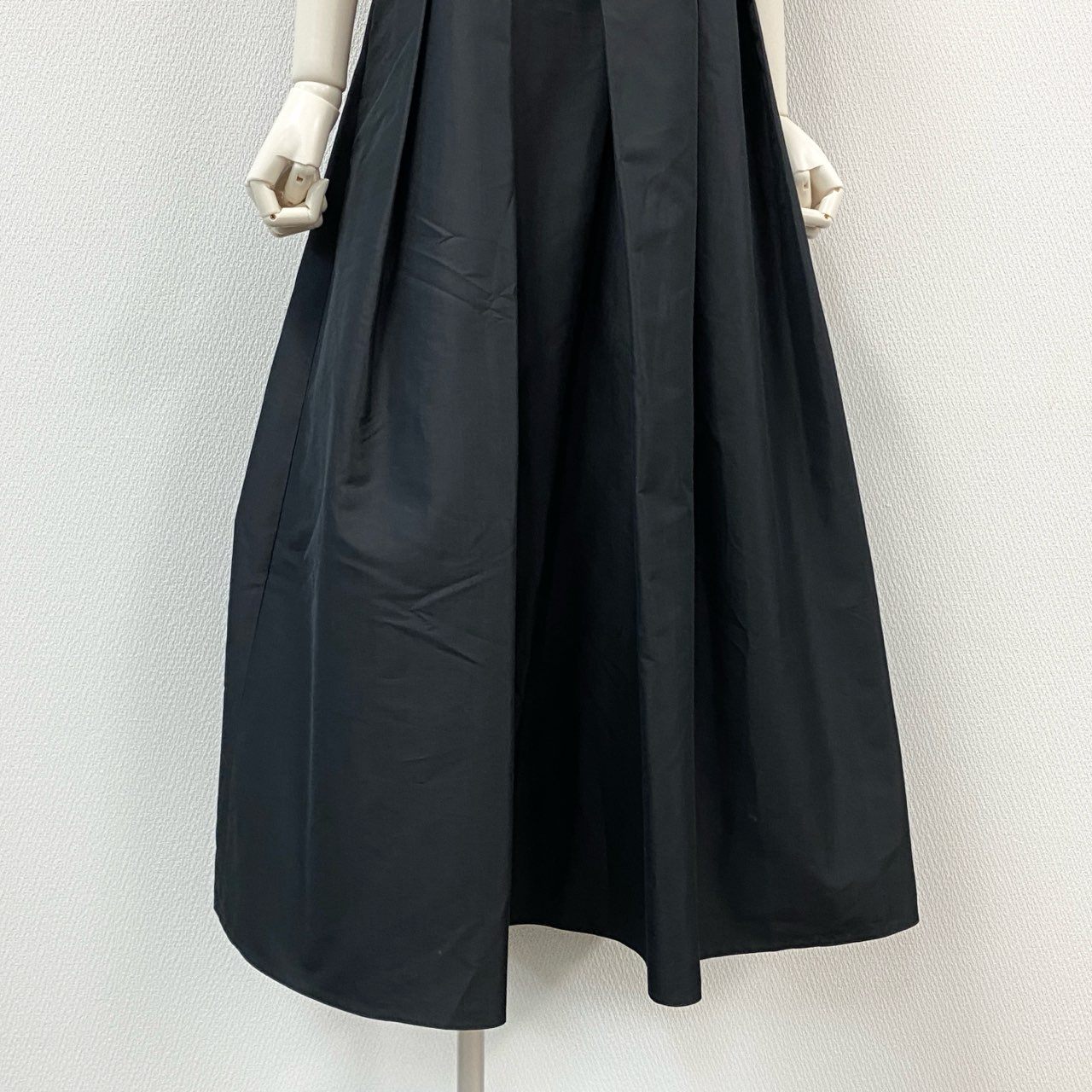63i12 Drawer ドゥロワー コットンシルクストラップスカート 22AW フレアスカート プリーツ レディース 女性用 6524-299-1700 36 ブラック コットン シルクu02t