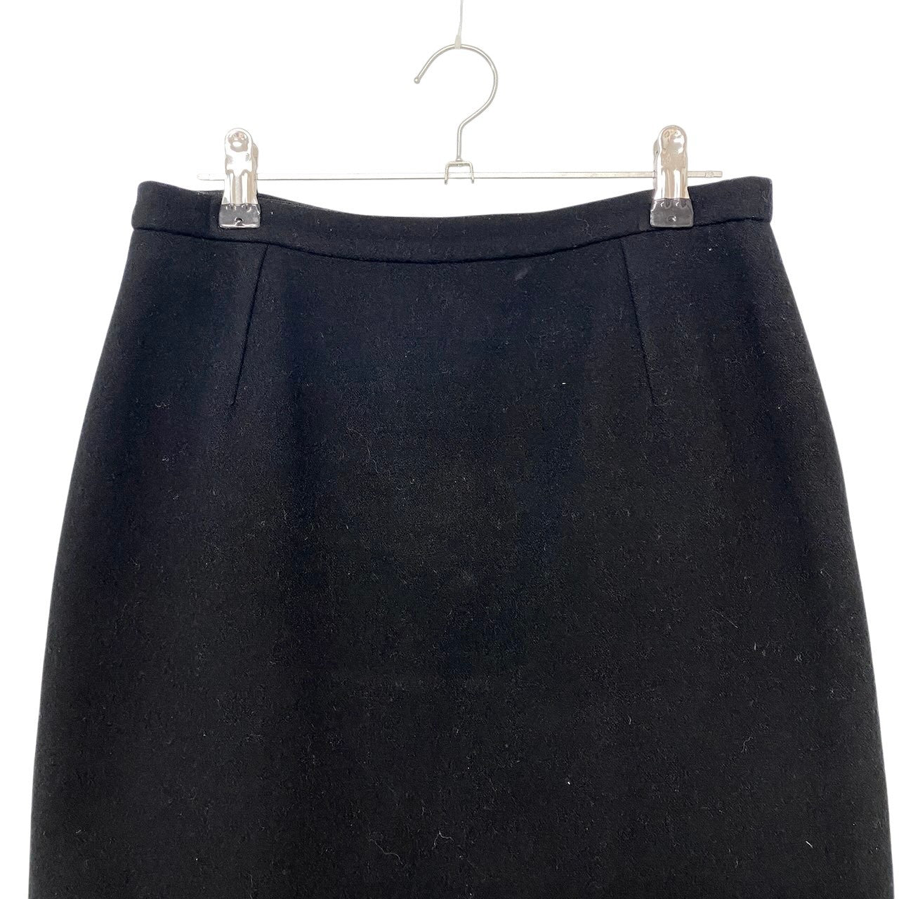 1h16 DOLCE&GABBANA ドルチェアンドガッバーナ ウールスカート 裏地ヒョウ柄  サイズ40 ブラック レディース 女性用u02t