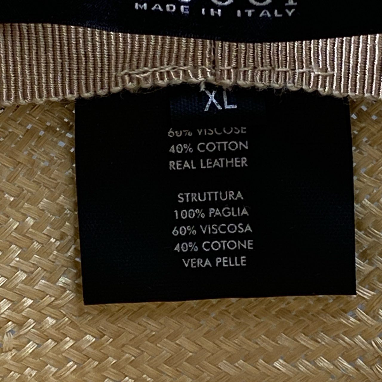 f20 《美品》 GUCCI グッチ ストローハット パナマハット XL ベージュ 麦わら帽子 HAT 中折れ イタリア製