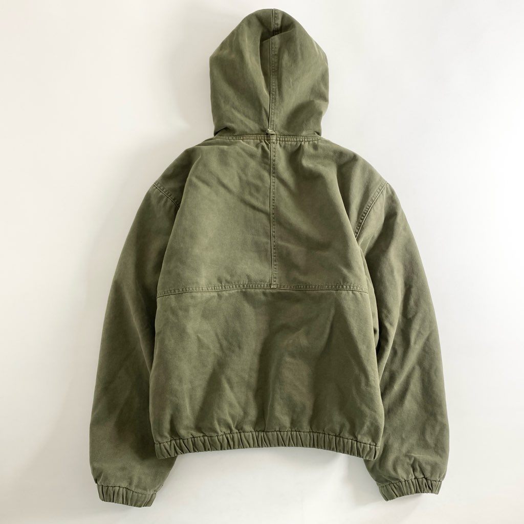 74g2 タグ付 【美品】 STUSSY ステューシー Canvas Insulated Work Jacket ワークジャケット キャンバス ロゴ刺繍 23F115716 Lサイズ カーキ コットン