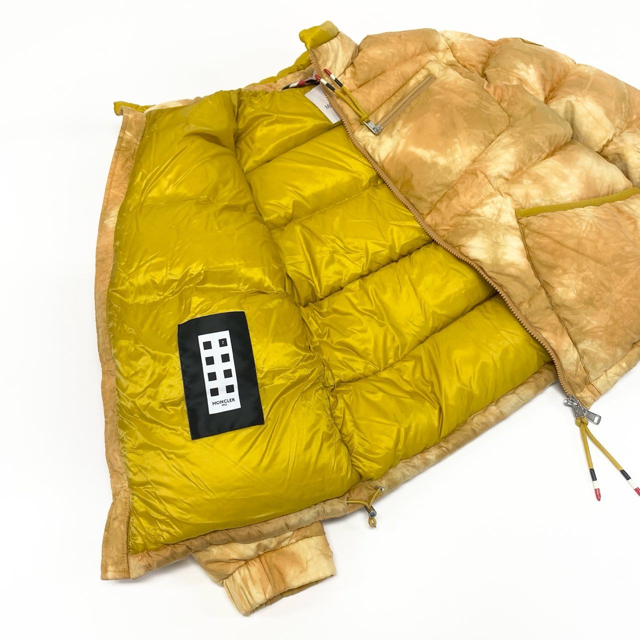 87l20 MONCLER モンクレール ダウンジャケット COSTES タイダイ ダブルジップ アウター E20914082285 V0061 1サイズ オレンジ系 メンズo07t