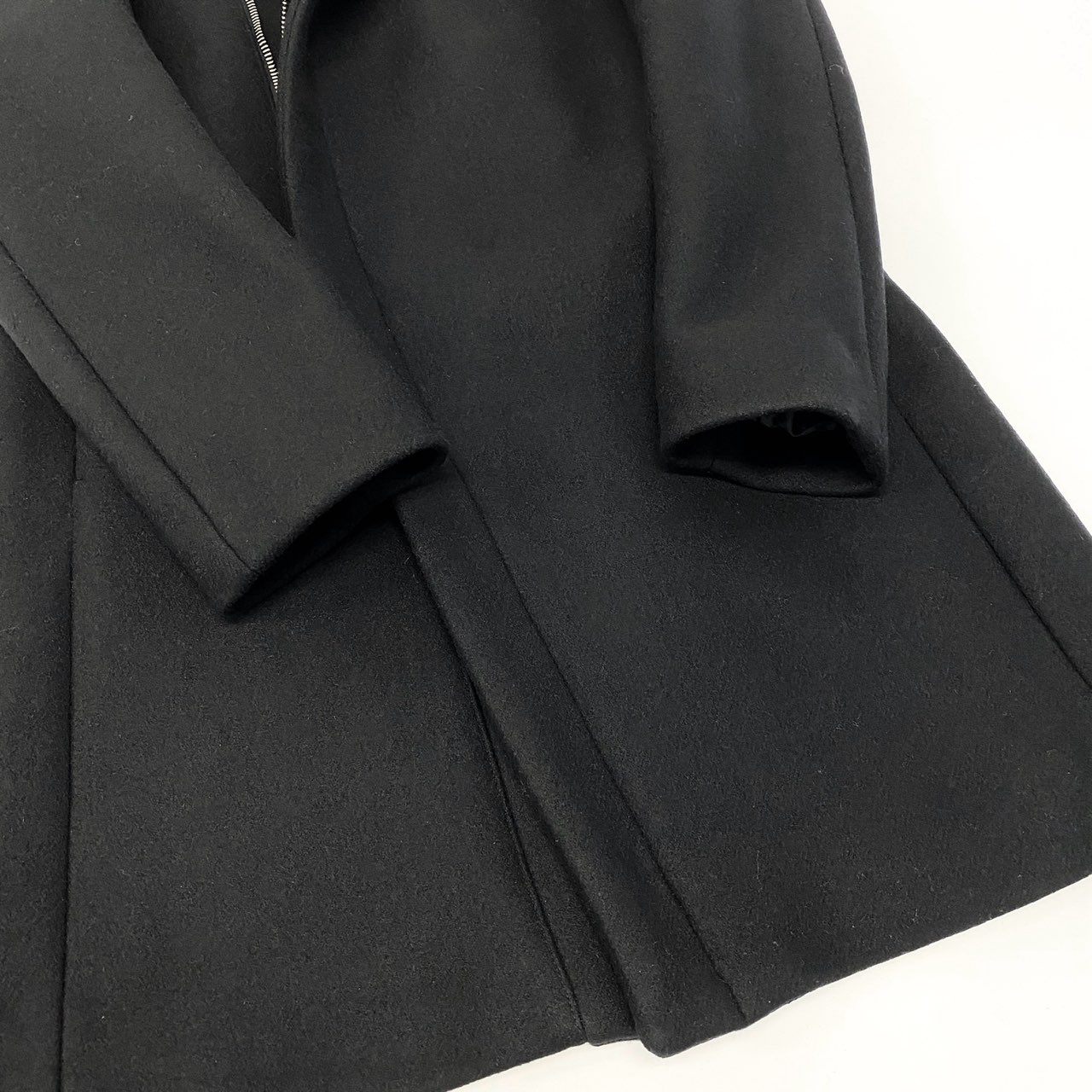 5c3 【美品】JUNHASHIMOTO ジュンハシモト ラップコート カシミヤ混コート フーディーコート アウター 1012120003 5 ブラック メンズ 男性用o07t