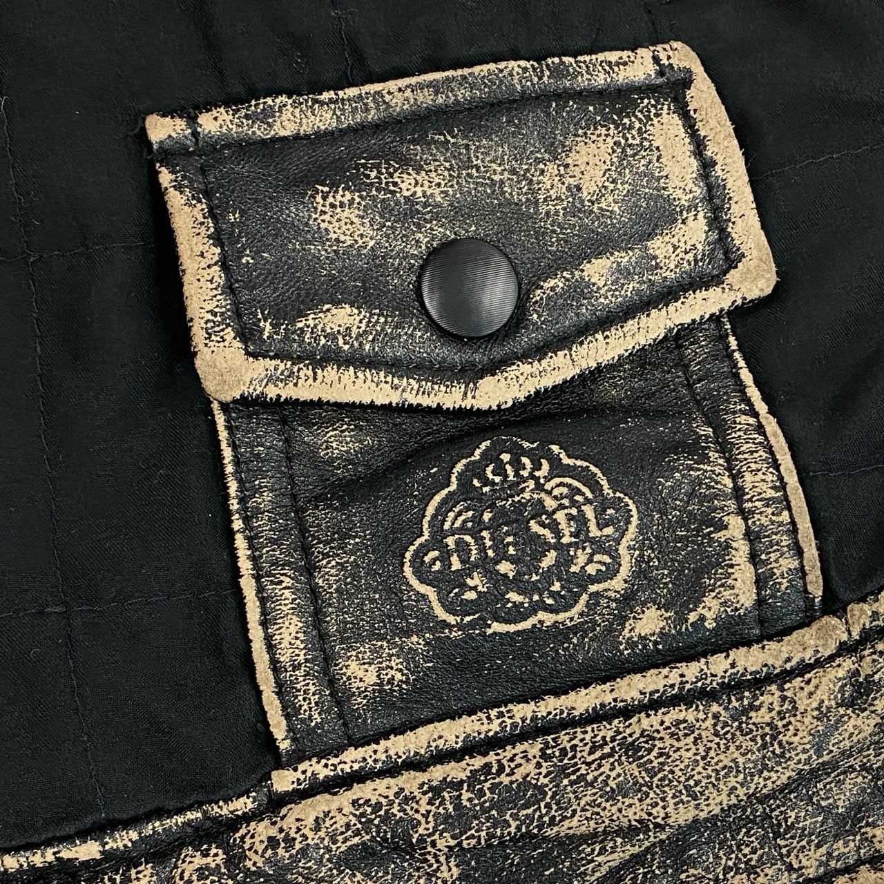 16k10 DIESEL ディーゼル ライダースジャケット  フーディー アウター ヴィンテージ加工 異素材切替 Lサイズ ブラック メンズu02t