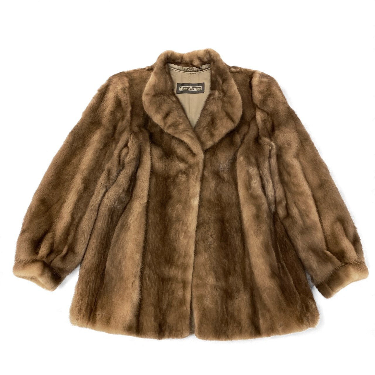 6L16 Best Angle パステルミンク ファーコート サイズ11号 茶系 本毛皮 MINK FUR ポケット有t18r