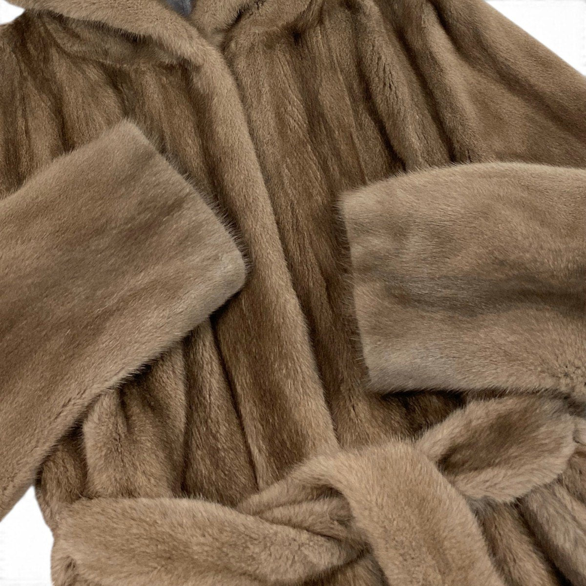 66h13《美品》 KOPENHAGEN FURS コペンハーゲンファー プラチナグレード ブルーアイリスミンク ベルテッドミンクコート 88-98-160 グレー系 ミンクファー フードu02t