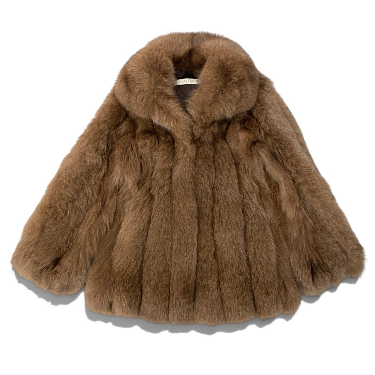 62i16 DONALD BROOKS 染め フォックスファー コート サイズ11 ブラウン 本毛皮 Fox Fur Coatt18r