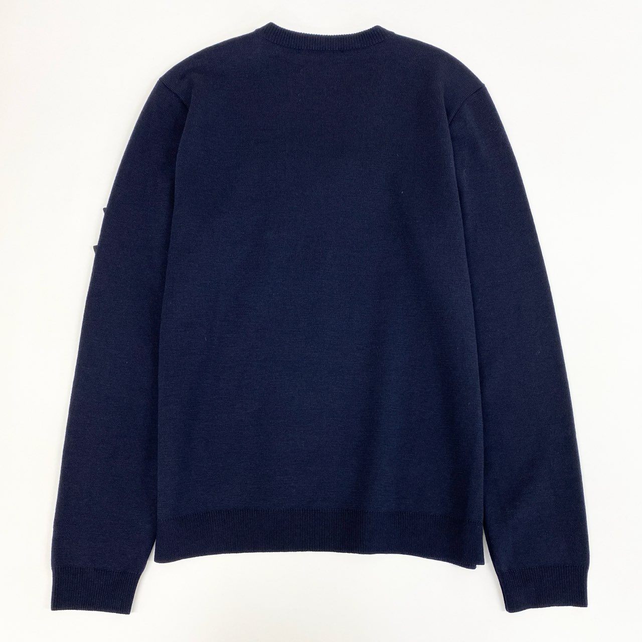 32j3 DSQUARED2 ディースクエアード イタリア製 Vネック ロゴワッペン ニットセーター  S74HA0682 Lサイズ ネイビー ウール メンズo07t