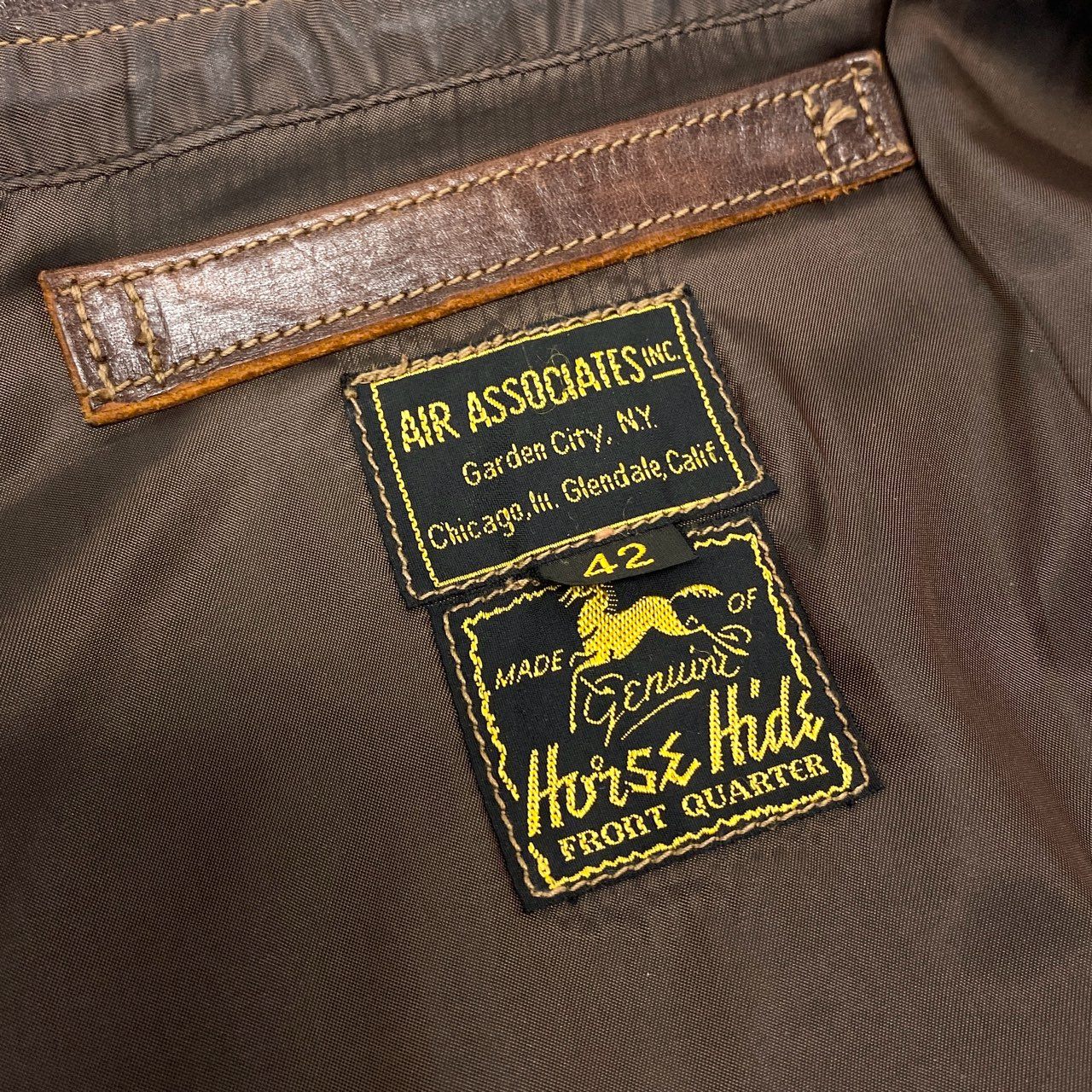 27j22《美品》 BUZZ RICKSON’S バズリクソンズ A-2 ホースハイド フライトジャケット BR80531 42 ブラウン レザー AIR ASSOCIATES エア アソシエイツt18r