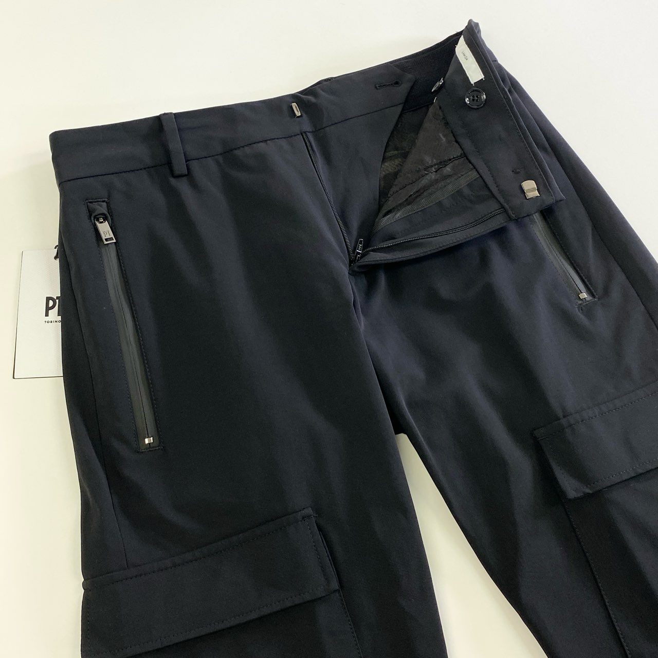 68j10 ⑤《未使用》 PT TORINO ピーティートリノ LAMDA Active アクティブ PANTALONES CARGO ストレッチ カーゴパンツ 42 ブラック ACTIVE TECHNO タグ付