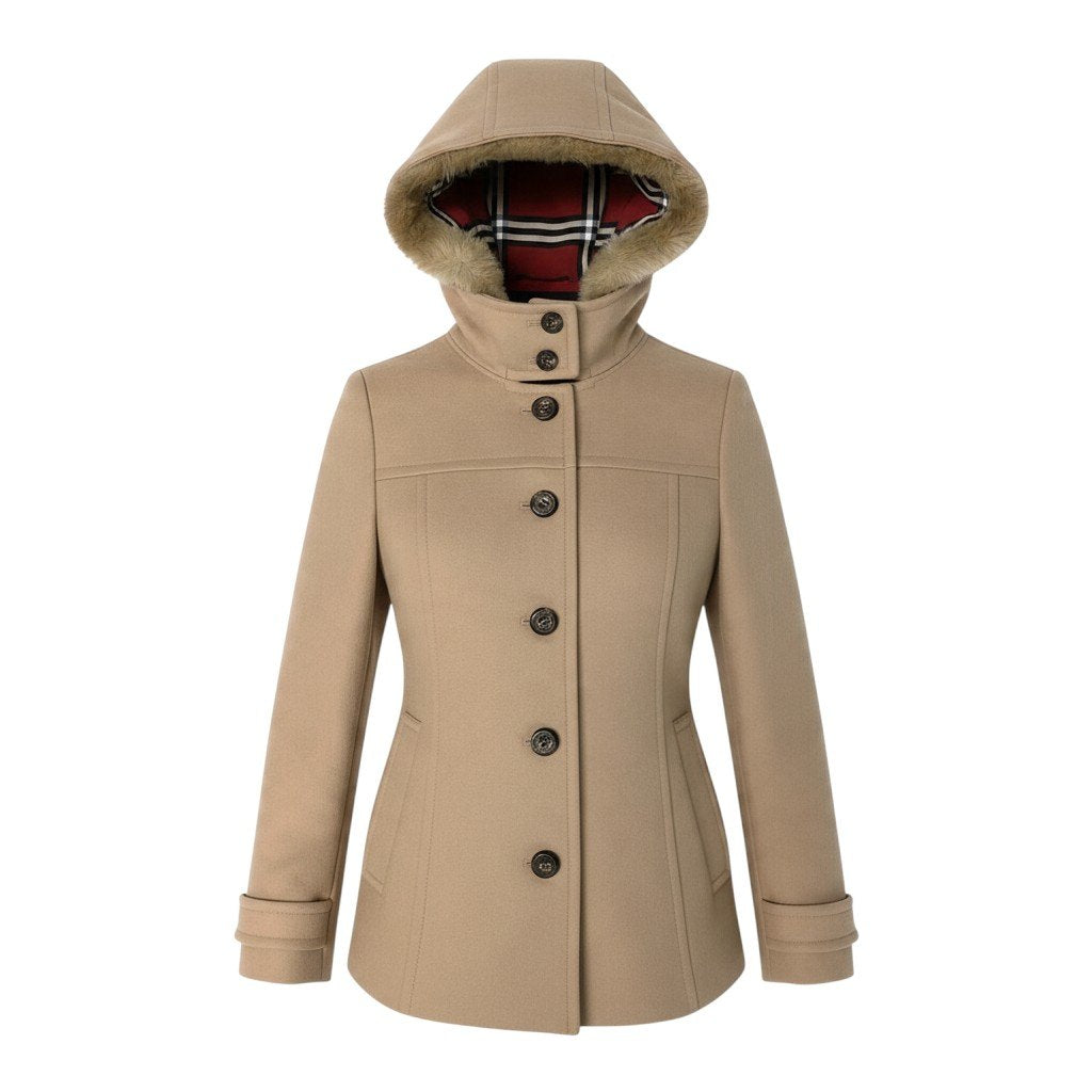 j29 【美品】BURBERRY LONDON ダッフルコート ウールコート アウター 38サイズ ベージュ ウール100％ レディース女性用u02t
