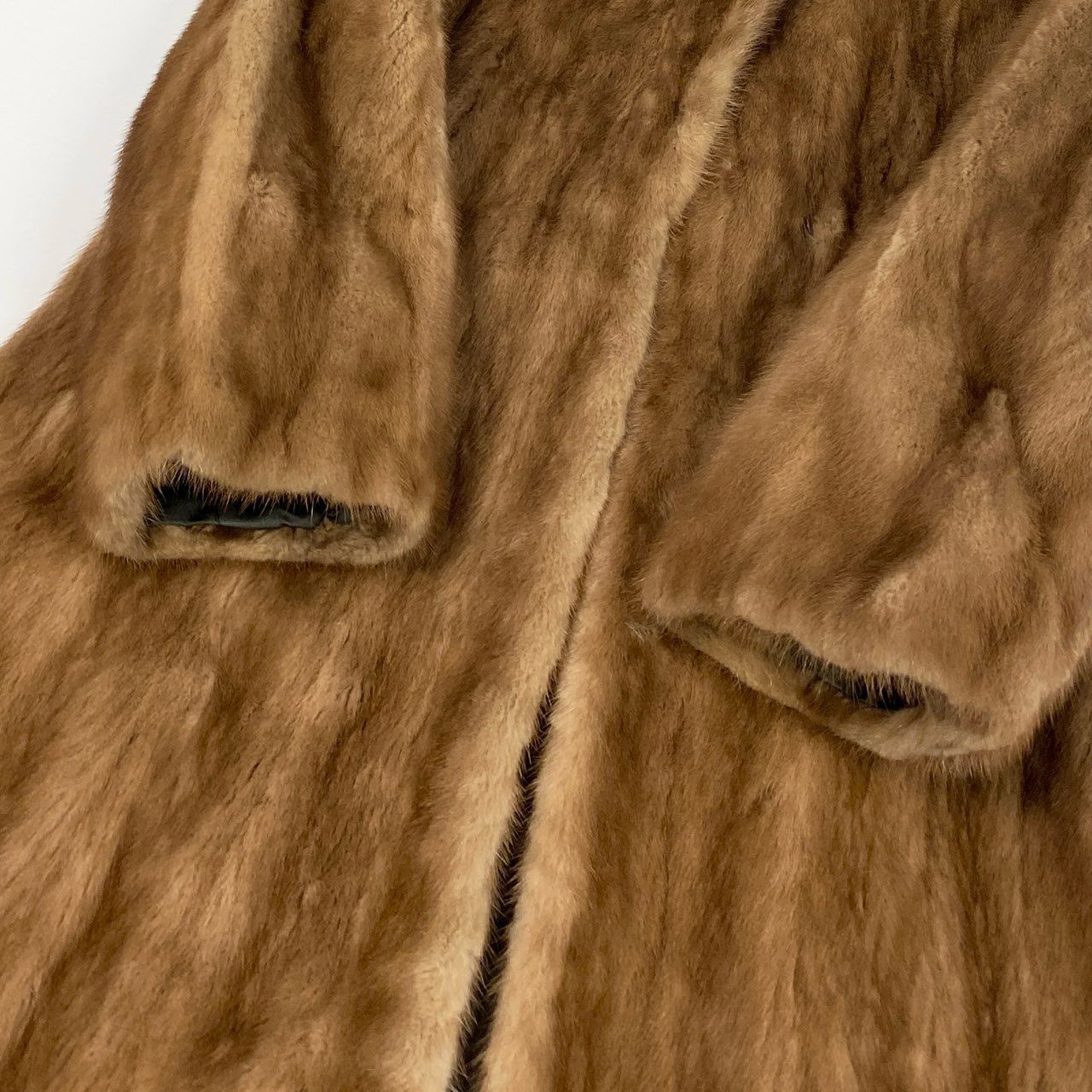 73a21 パステルミンク 丈110cm 超ロングコート サイズF 茶系 本毛皮 Mink Fur Super Long Coatt18r