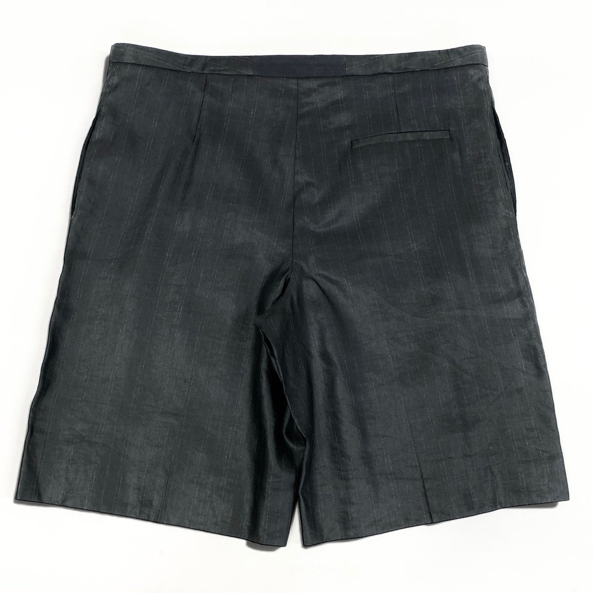 37i15 【極美品】FABIANA FILIPPI ファビアナフィリッピ リネンハーフパンツ ストライプ イタリア製 42サイズ ダークグレー レディースu02t