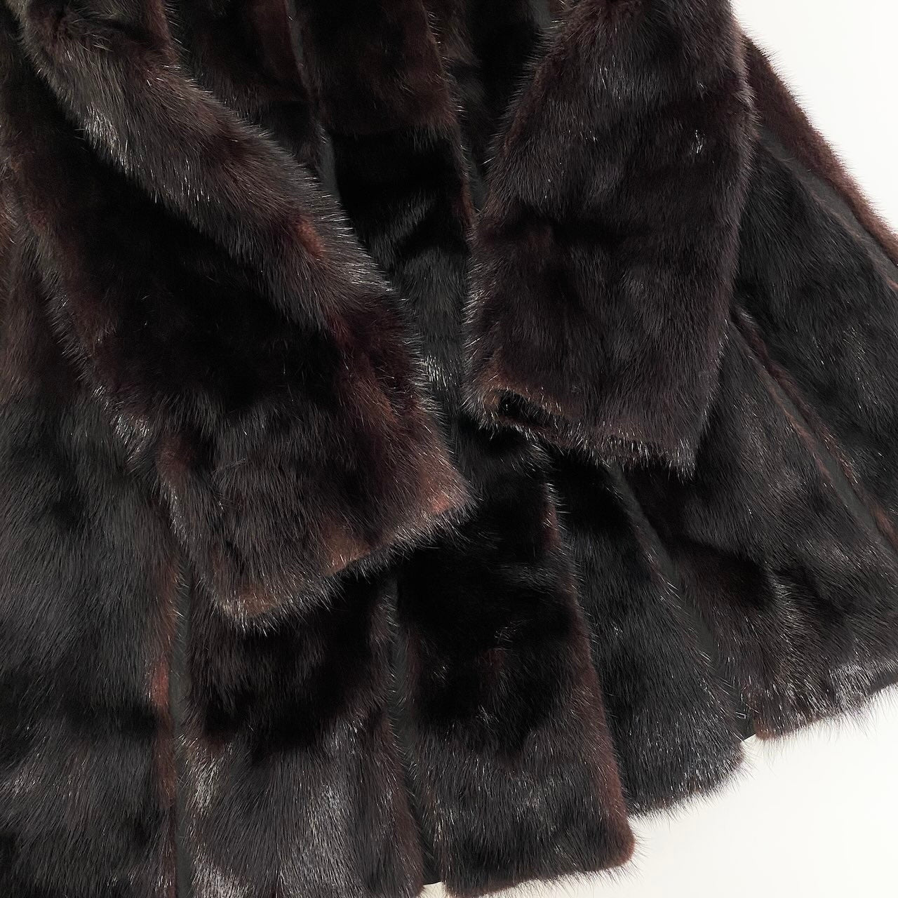 6c21 超ロング 本毛皮 ミンクコート 丈110cm サイズF 赤茶 Mink Fur Super Long Coatt18r