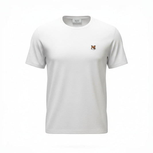 75c13 《美品》 MAISON KITSUNE メゾンキツネ フォックスヘッド 半袖Tシャツ カットソー トップス L ホワイト コットン メンズu02t