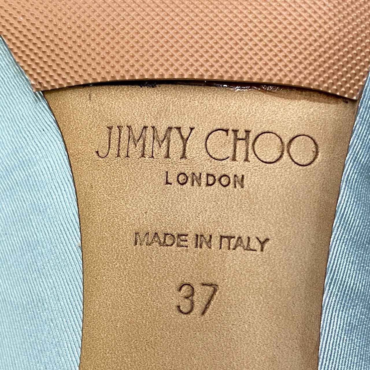 2a23 《極美品》 JIMMY CHOO ジミーチュウ ROMY85 クリスタルティアラ パンプス サイズ37 ブルー Crystal Tiara シューズt18r