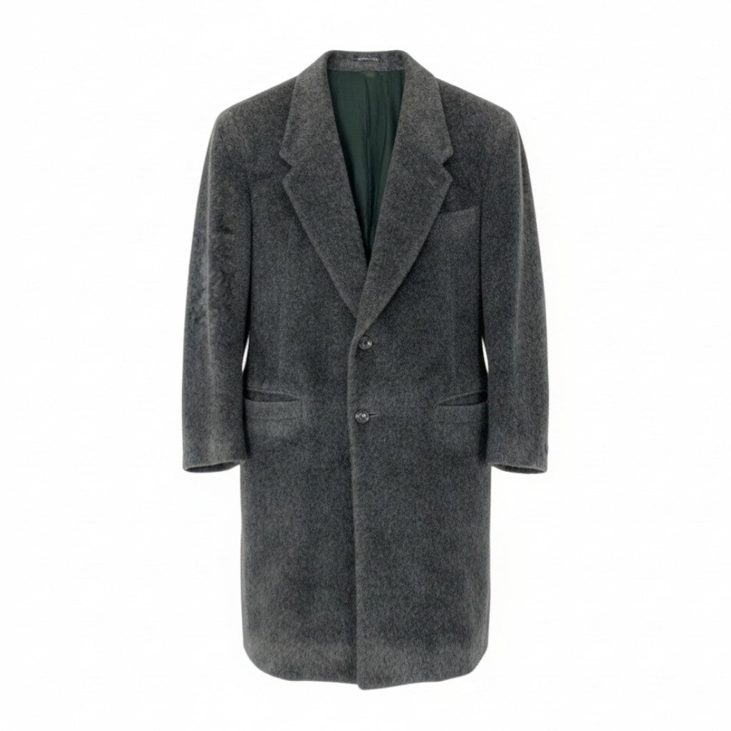 79L15 Gianni Versace ジャンニヴェルサーチ チェスターコート  ロング丈 イタリア製 46 グレー アルパカ混u02t