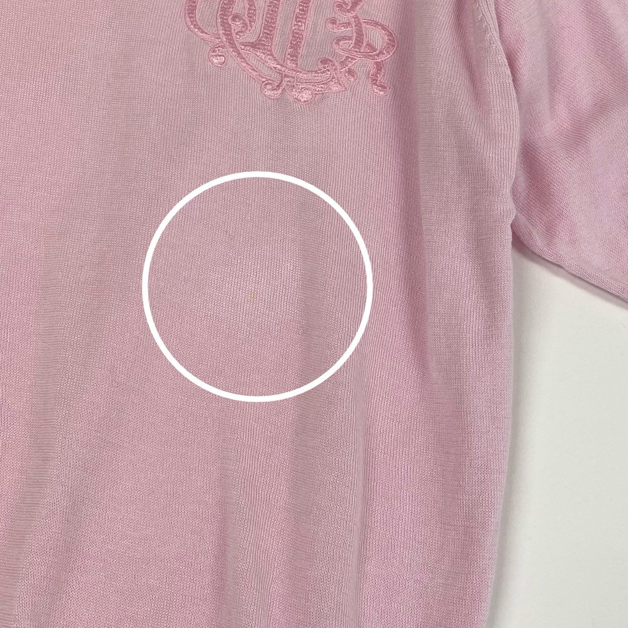 Ia23 Christian Dior クリスチャンディオール 半袖ニット サマーセーター トップス エンブレム刺繍 M ピンク コットン レディースu02t