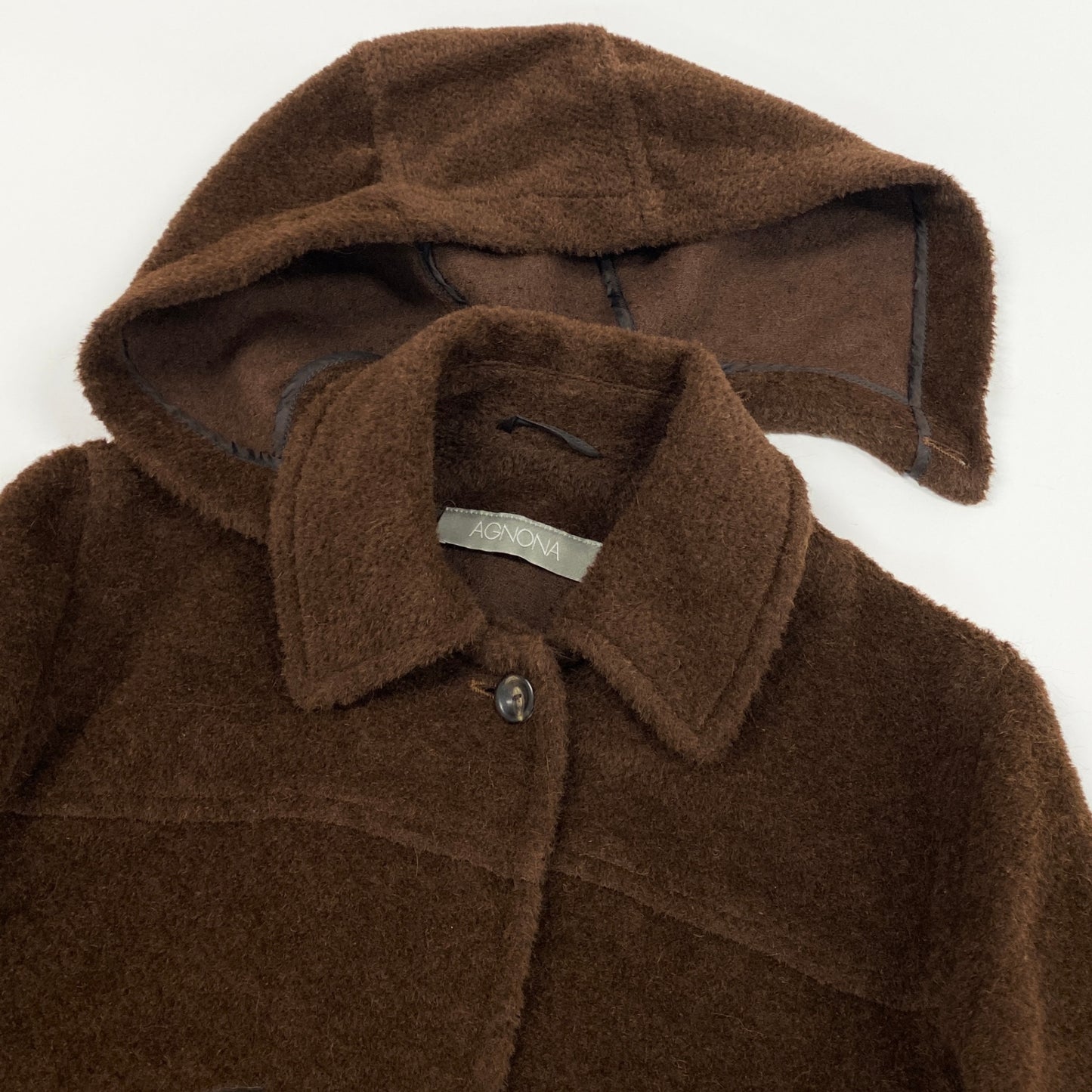 29k6【美品】AGNONA アニオナ ダッフルコート ロングコート アルパカコート アウター イタリア製 42サイズ ブラウン レディースu02t