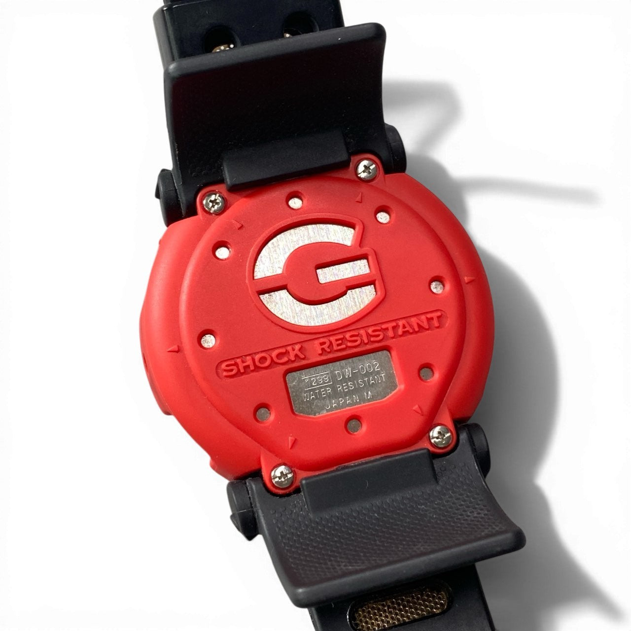 c23 【稼働品】CASIO G-SHOCK カシオ Gショック DW-002 ラッキーストライク デジタル腕時計 レッド/ブラック メンズウォッチk02i