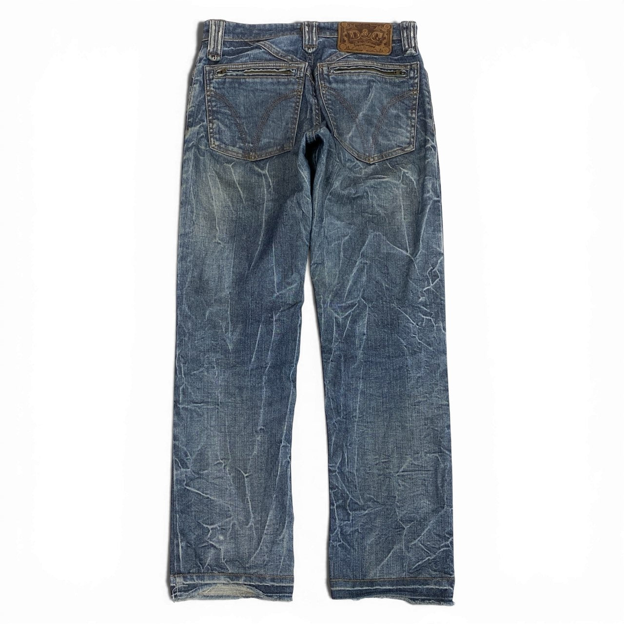 83L19 DOLCE&GABBANA ドルチェアンドガッパーナ 00`s vintage デニムパンツ ジーンズ イタリア製 USED加工 ストレッチ○ メンズ 紳士服 30/44 インディゴk02i