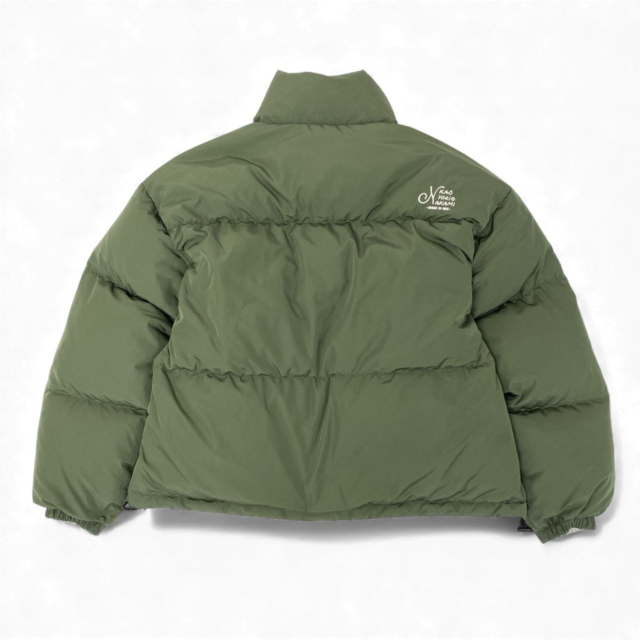 86L5 《美品》 KAOYORINAKAMI カオヨリナカミ KYRN リバーシブル ダウンジャケット サイズL ベージュ グリーン フラワー刺繍デザインt18r