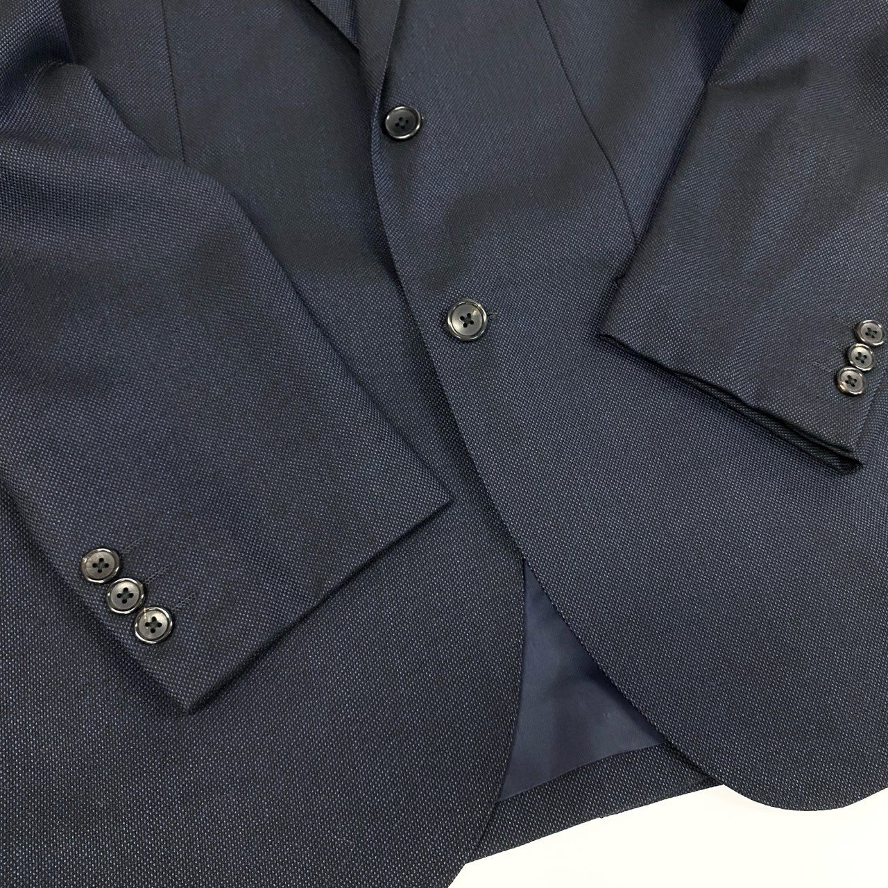 37a19 【美品】 J.PRESS Jプレス ジェイプレス テーラードジャケット アンコンジャケット ウールブレンド〇 メンズ 紳士服 サイズL ネイビーu02t