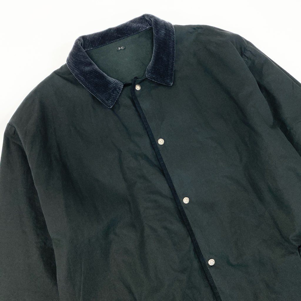 40l25 Porter Classic ポータークラシック PARAFFIN CORDUROY JACKET パラフィンコーデュロイジャケット ウィズシルバーボタン ジャケット XLサイズ ブラック コットン100％ メンズu02t