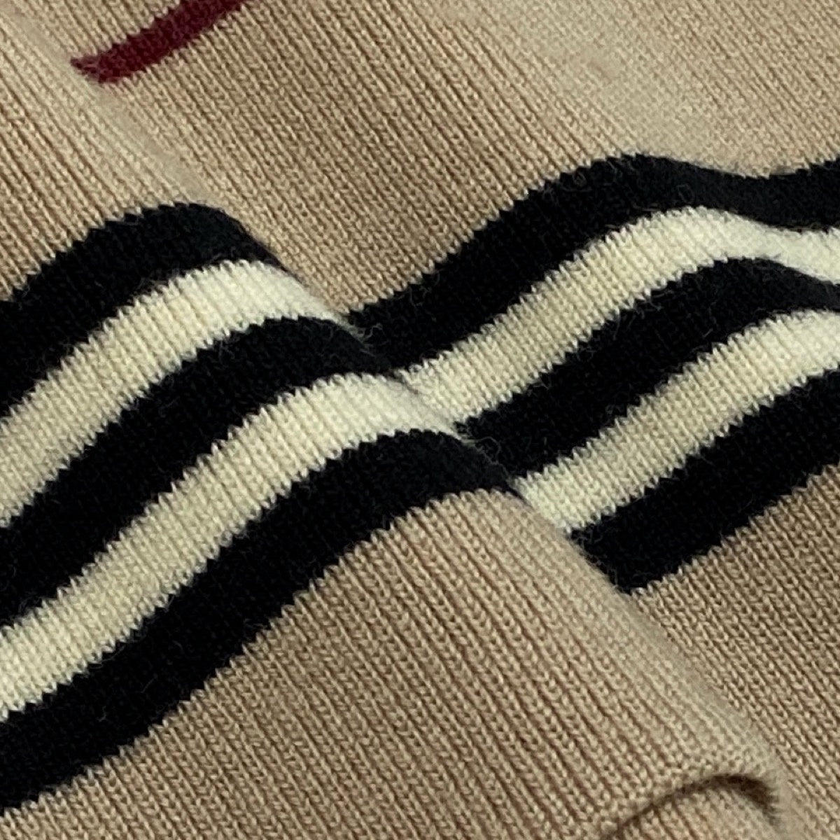 12i30 BURBERRY LONDON バーバリー タートルネック ボーダーニット セーター サイズ2 ベージュ Knit Sweatert18r