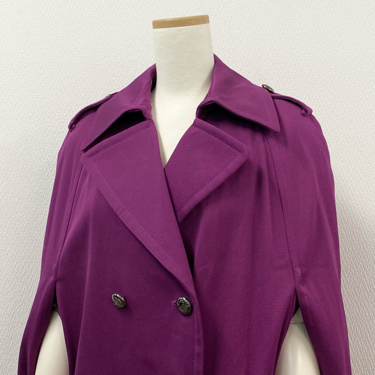 84L19 【美品】Grace Class グレースクラス ライナー付き ケープコート ロングコート 日本製 36サイズ パープル レディースu02t