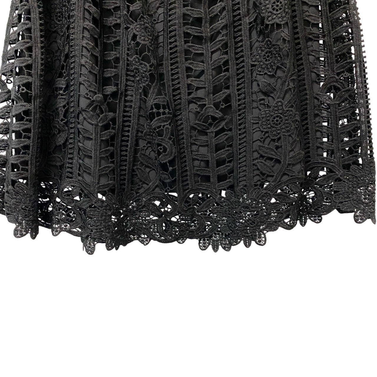 45c6 【美品】blugirl Blumarine ブルーガール ブルマリン フラワーモチーフレーススカート 膝丈スカート 3627 40サイズ ブラック ポリエステル100％ レディース 女性用u02t