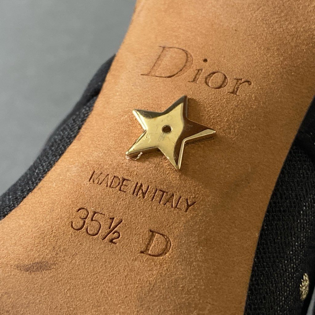 2g17 Christian Dior クリスチャンディオール J'ADIOR スタッズ ドット柄 パンプス ポインテッドトゥ サイズ35 1/2D ブラック レディース