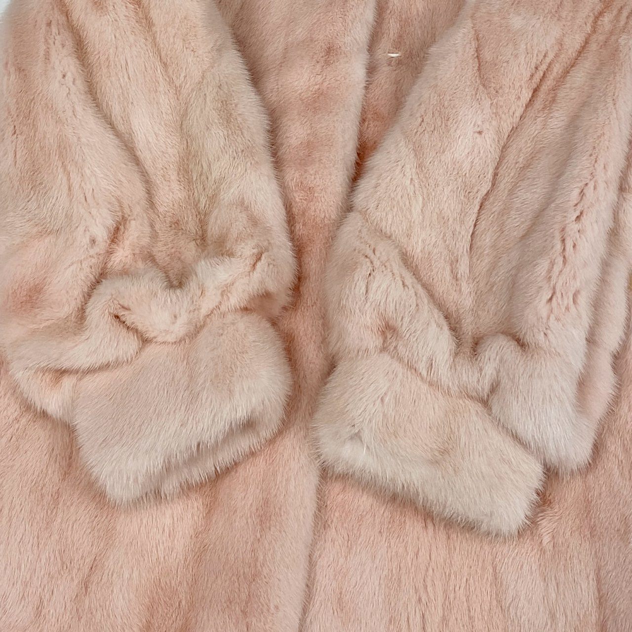 35k2《極希少》Pellice Moda ペリーチェモーダ 染めミンク ロングコート 98cm 裾ウェーブデザイン ピンク 最高級本毛皮 MINK FUR レアカラーt18r