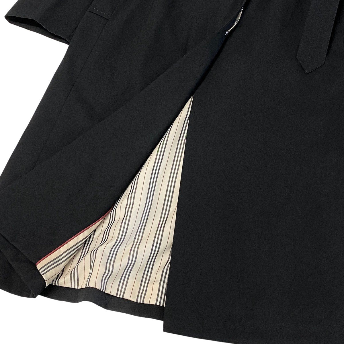 j16 BURBERRY LONDON ロングコート ウエストベルト  11サイズ ブラック ウール100％ レディース 女性用u02t