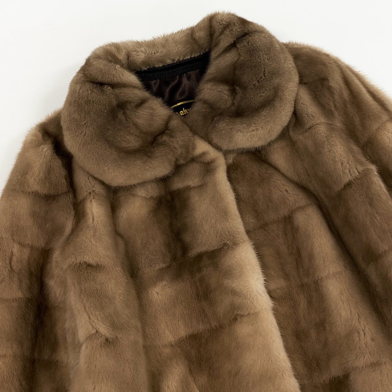 52k19 Taehyun Fur パステルミンク ミンクコート ハーフコート 最高級毛皮 ベージュ 本毛皮 レアデザイン MINK FUR リアルファー コートt18r