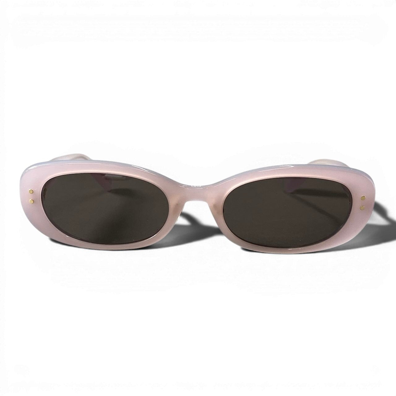 f10 【美品】 Dior Oblique ディオール オブリーク B1F バタフライ オーバル サングラス ゴールド メタルロゴ 40A0 54-20 145 パステルピンク&ブルー レディースta1