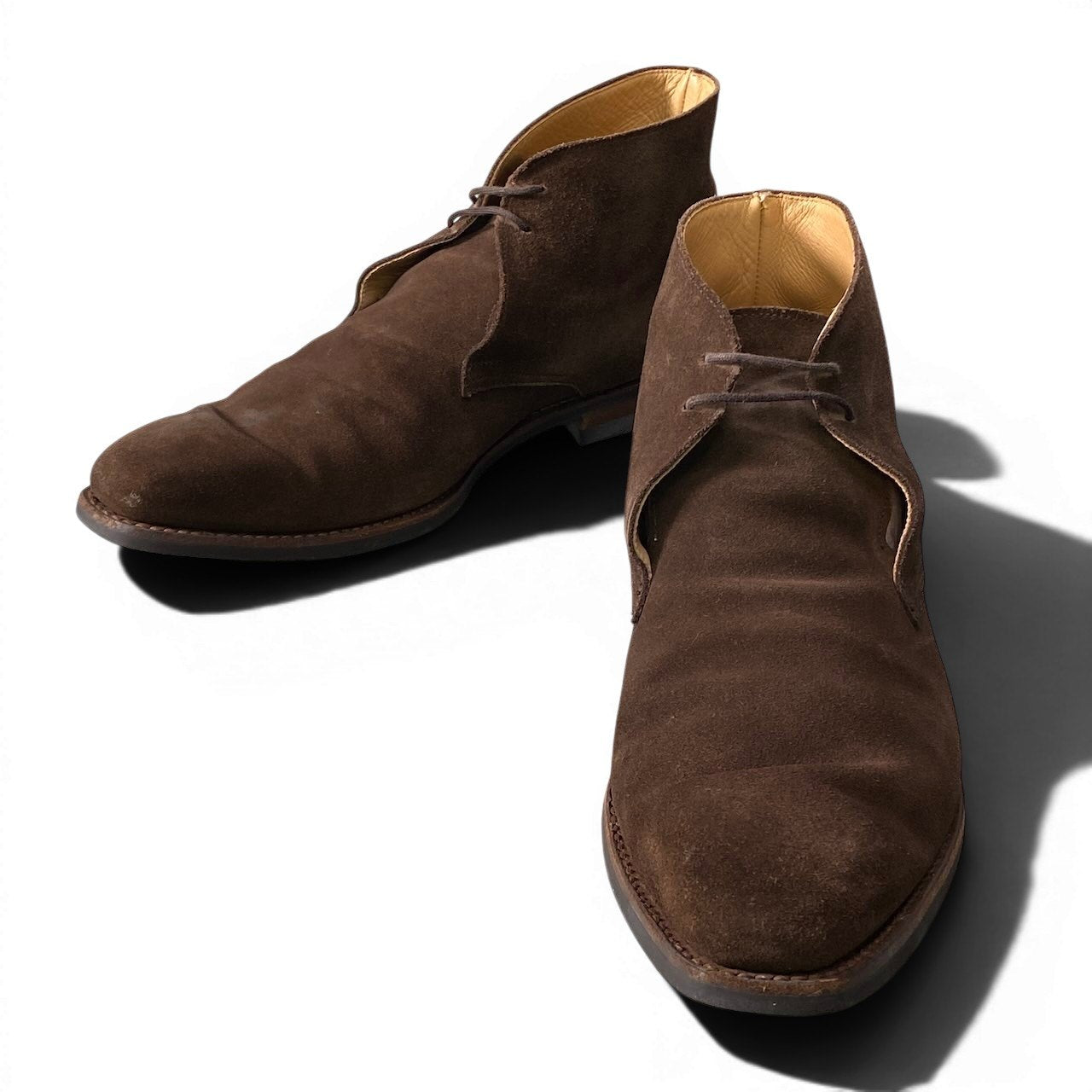 2f10 CROCKETT & JONES クロケットアンドジョーンズ TETBURY テットベリー チャッカブーツ スウェードレザー シューズ サイズ9 ブラウン メンズ 紳士靴u02t