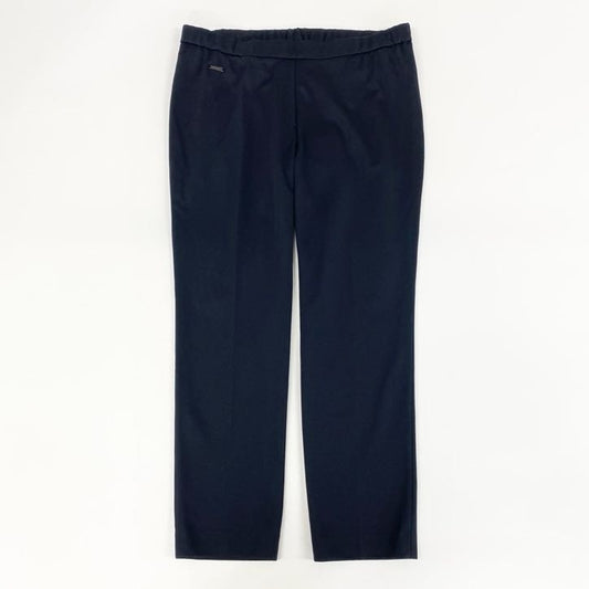 80g23 LEONARD レオナール スラックスパンツ オールストレッチ 無地 ウエストゴム レディース 女性用 0383461 44 ブラック