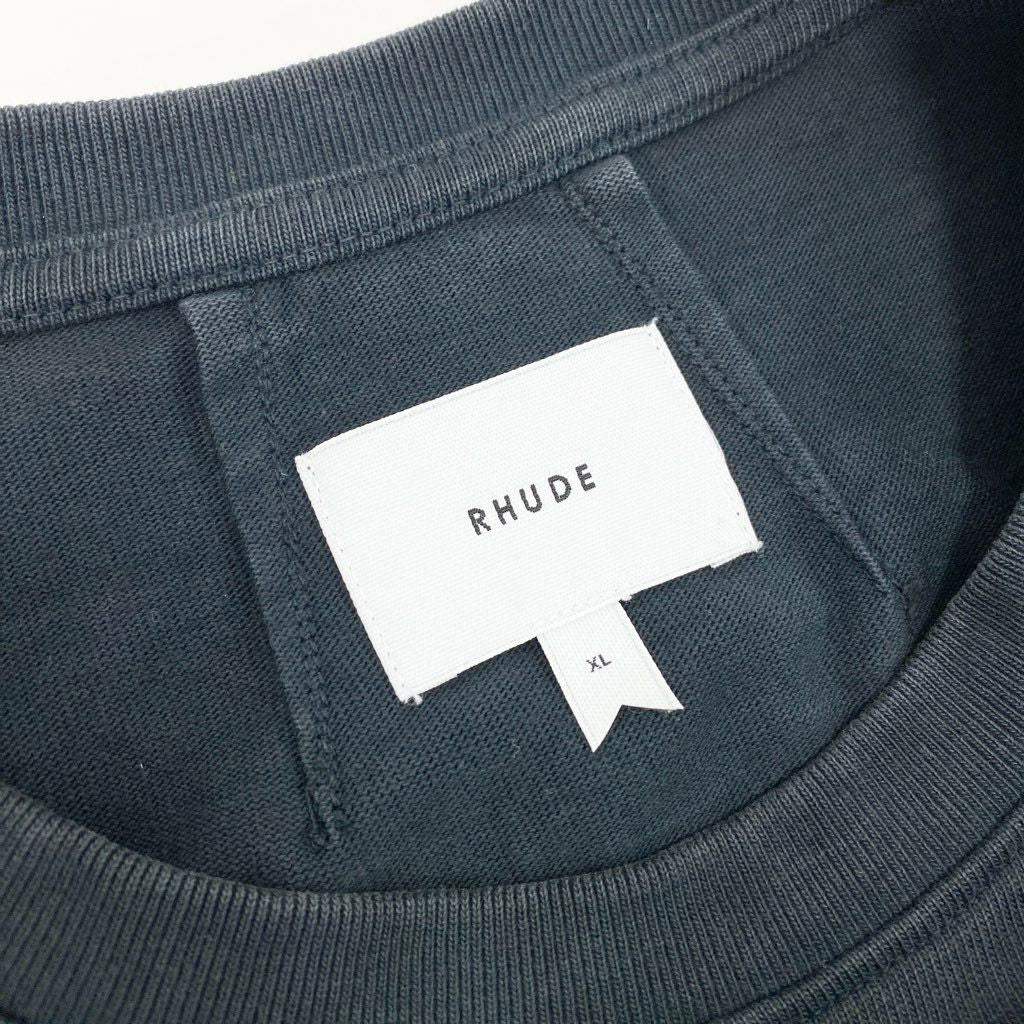 6l25 RHUDE ルード クロスロゴ スウェット ロングスリーブ トップス XLサイズ ブラック コットン100％ メンズo07t