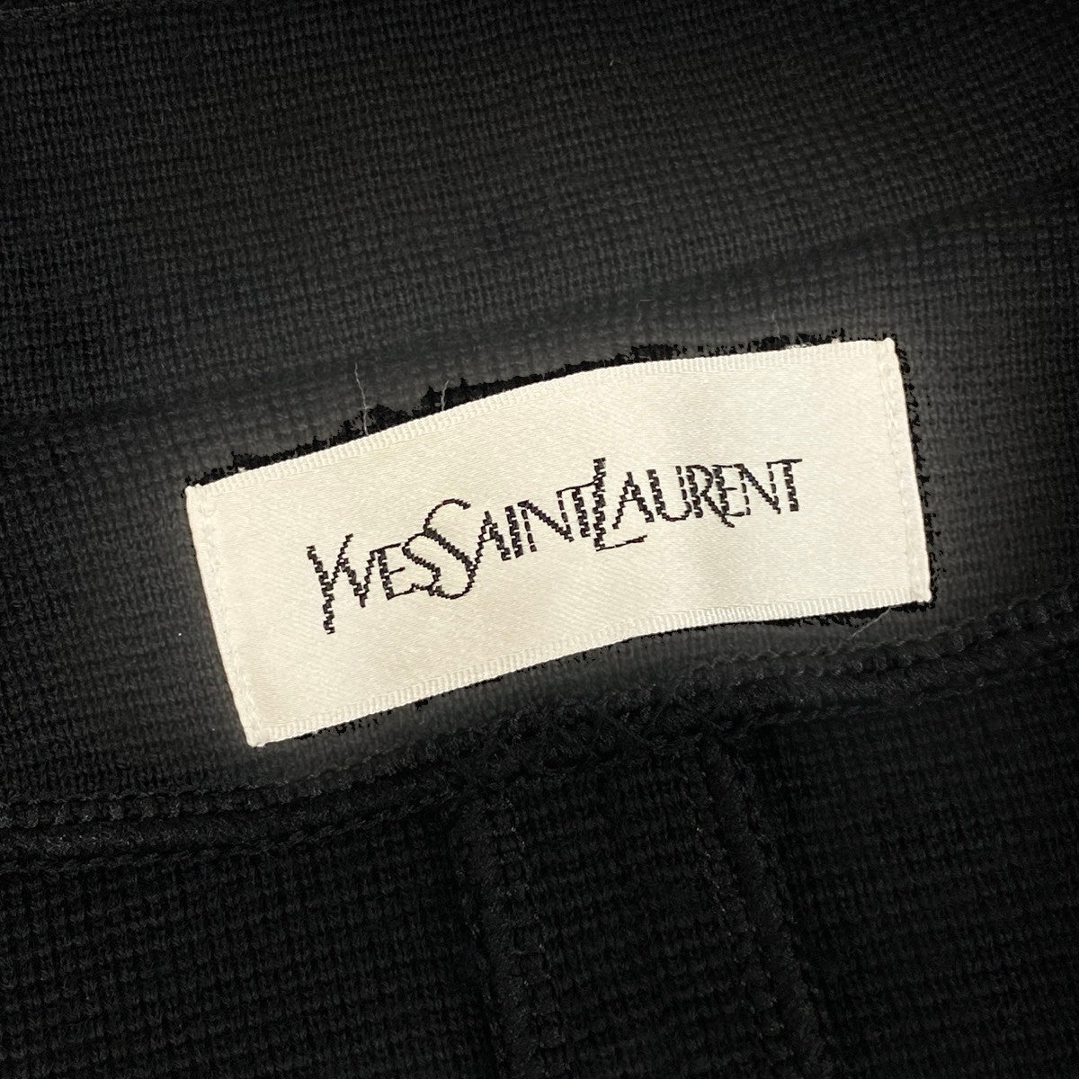 Eh6 Yves Saint Laurent イブサンローラン ノーカラージャケット ヴィンテージ ダブルボタン ニットジャケット 花モチーフボタン STS4A801 M ブラック ウール100％ レディース 女性用o07t
