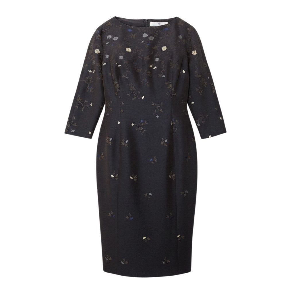 93h3 【美品】 GIVENCHY ジバンシィ 花柄刺繡 ロングワンピース ドレスワンピース サイズ36 ダークブラウン レディースu02t