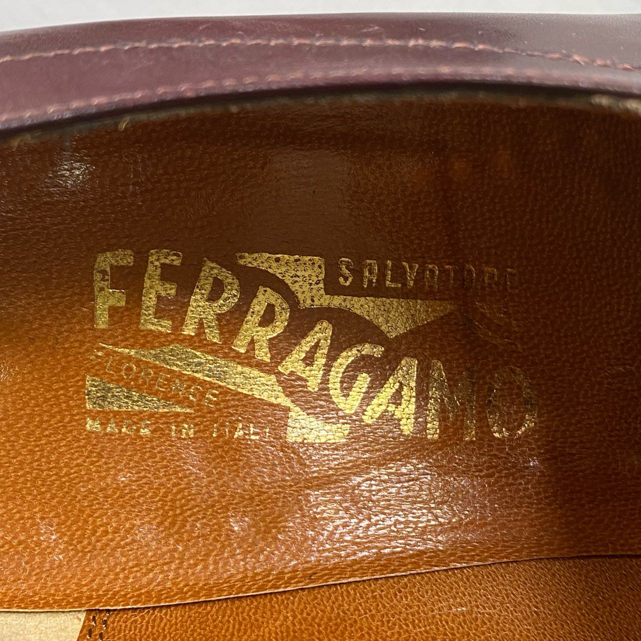 Bi18 Salvatore Ferragamo サルヴァトーレフェラガモ イタリア製 パンチングレザー ドレスシューズ レースアップ 革靴 外羽根 7 1/2 ブラウン レザー メンズk02i