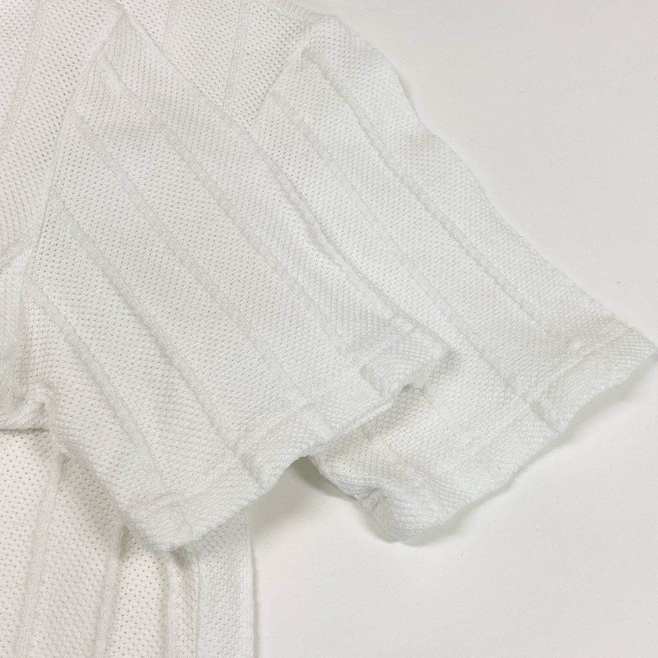 Ia23 Christian Dior クリスチャンディオール 半袖ニット サマーニット セーター エンブレム刺繍 M ホワイト コットン レディースu02t