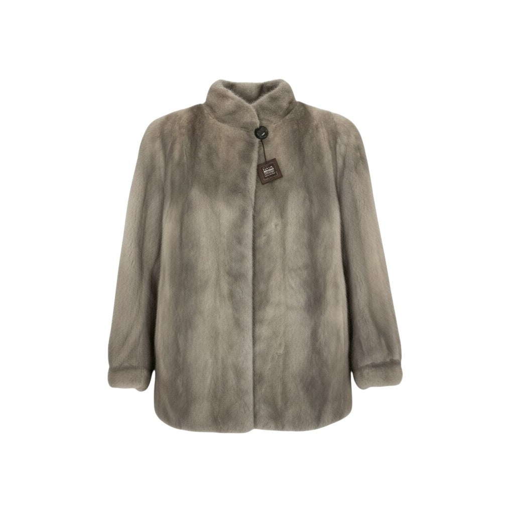 26L5 MUTUS SAGA MINK サガミンク 銀サガ サファイアミンク ファーコート サイズ9号 シルバーグレー 最高級本毛皮 MINK FUR ポケット有t18r