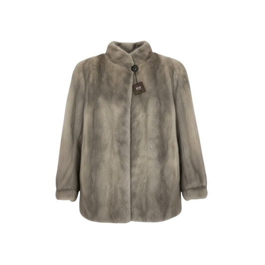 26L5 MUTUS SAGA MINK サガミンク 銀サガ サファイアミンク ファーコート サイズ9号 シルバーグレー 最高級本毛皮 MINK FUR ポケット有t18r