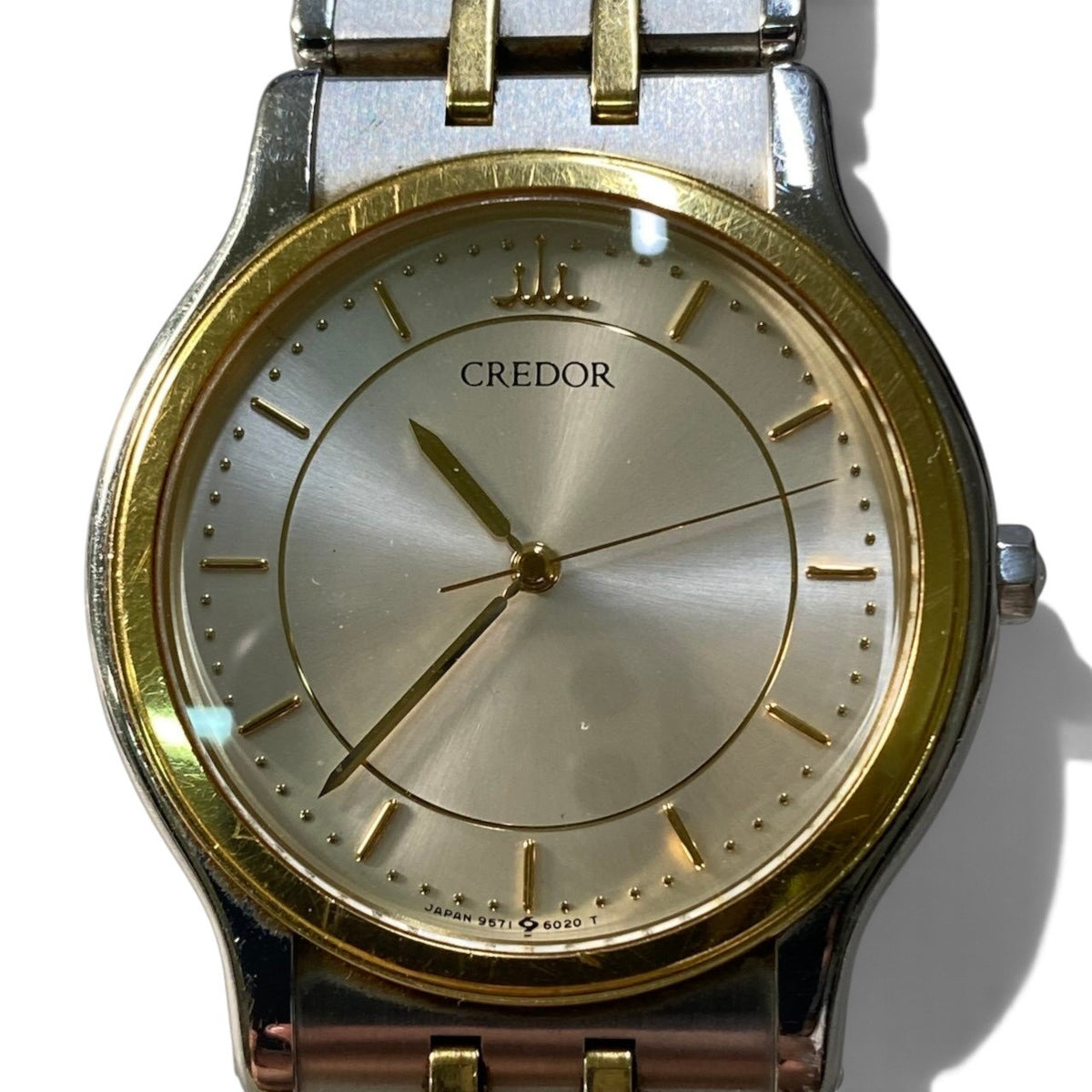 i10 SEIKO セイコー CREDOR 18KT クレドール 腕時計 9571-6020 ゴールド シルバー 稼働t18r