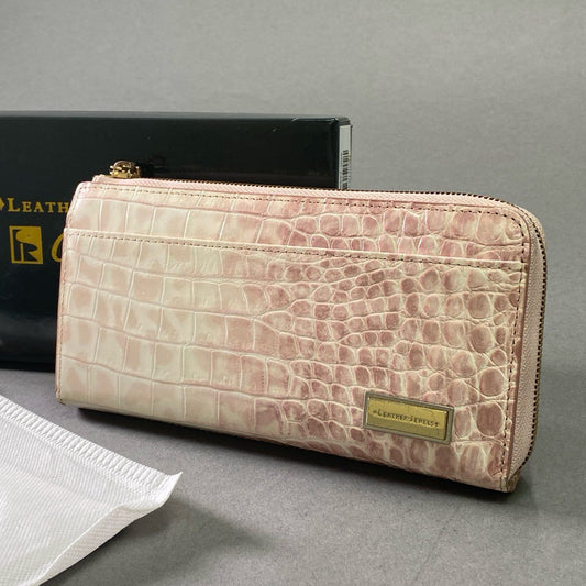 f10 LEATHER JEWELS Crystal レザージュエルズ クリスタル クロコダイル型押しレザー 長財布 ローザ UNICASTA LEATHER レディース ロングウォレット