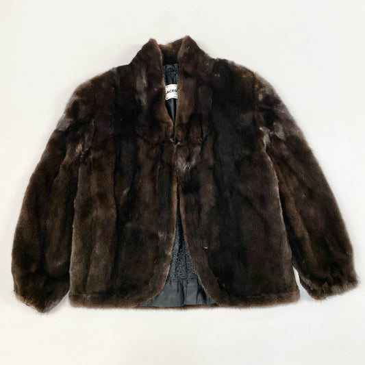 25j24 BLACKGLAMA ブラックグラマ マホガニーミンク ミンクコート 毛皮コート 変形ジャケット 裾広がり F ブラウン ミンクファー レディース 裏地花柄刺繍u02t