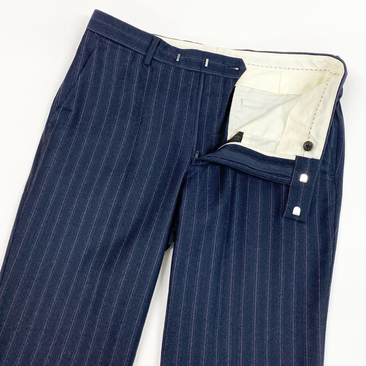 22a23 Paul Smith COLLECTION ポールスミス コレクション ゼニア生地 シングルスーツ セットアップ M ネイビー ストライプ ウール メンズu02t