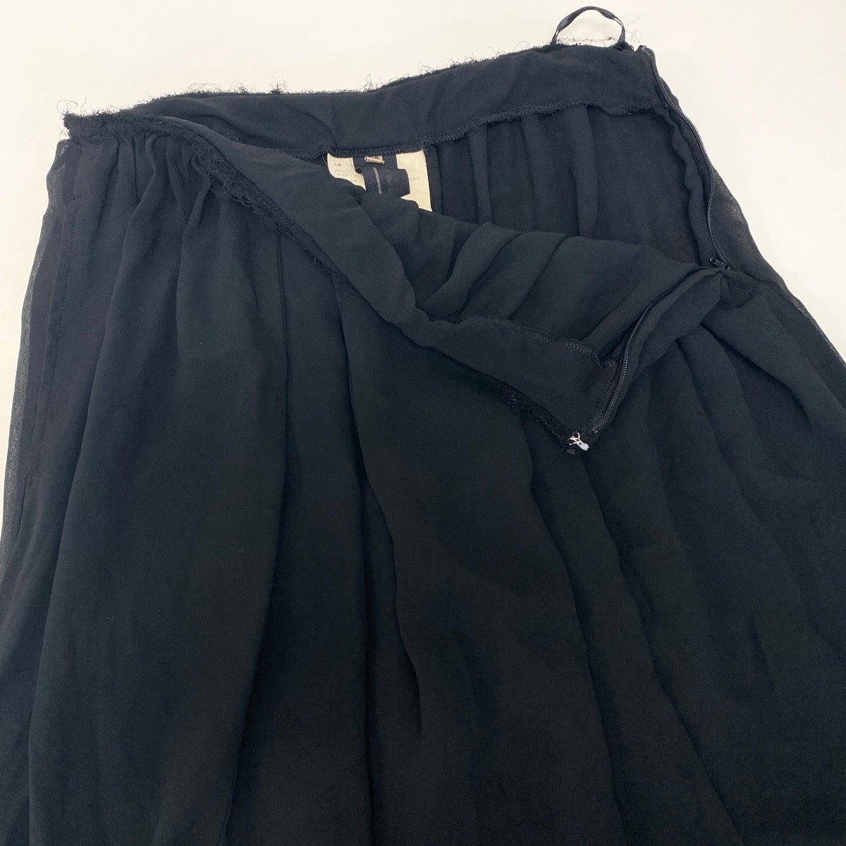 Ah1 COMME des GARCONS GIRL AD2014 シフォンスカート 変形スカート 日本製 XSサイズ ブラック ポリエステル100％ レディース 女性用ta2
